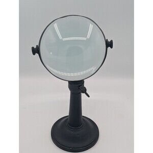 Desktop Magnifying Glass Adjustable Cast Iron Stand 11" Heavy Duty - Black